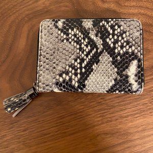 Ted Baker - Jet Tassel Zip Around small wallet in snake